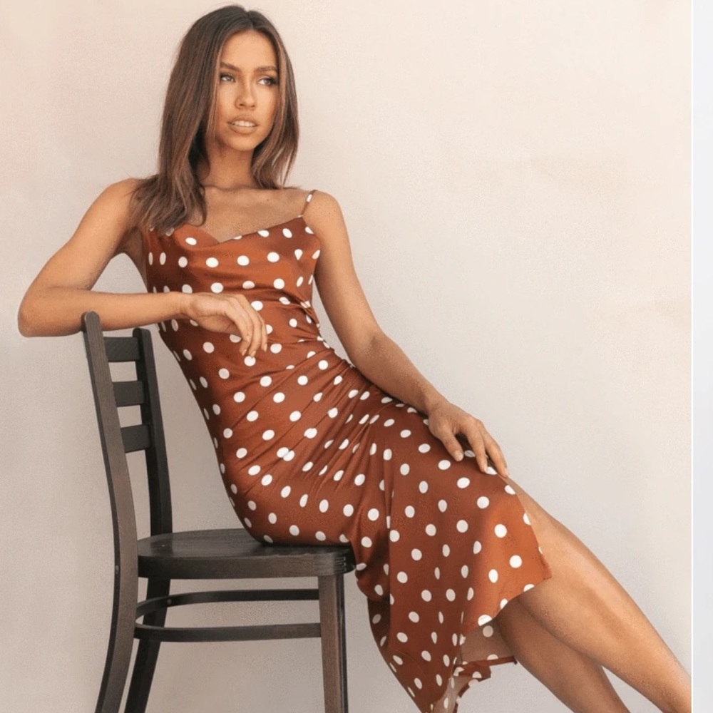 PETAL AND PUP WEAVER MIDI DRESS RUST 6